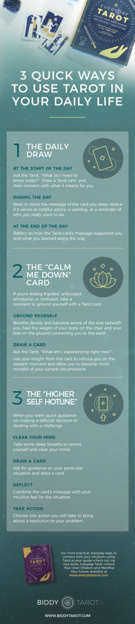 3 Quick Ways to Use Tarot in Your Daily Life | Biddy Tarot | Everyday Tarot Deck and Book