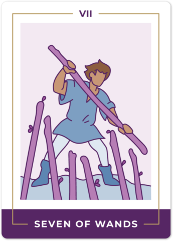 Seven of Wands Tarot Card Meanings tarot card meaning